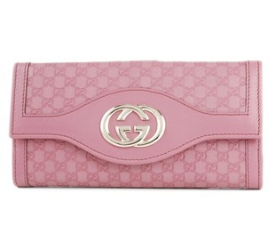 Authentic Gucci Interlocking G Guccissmia Wallet 282426 Pink